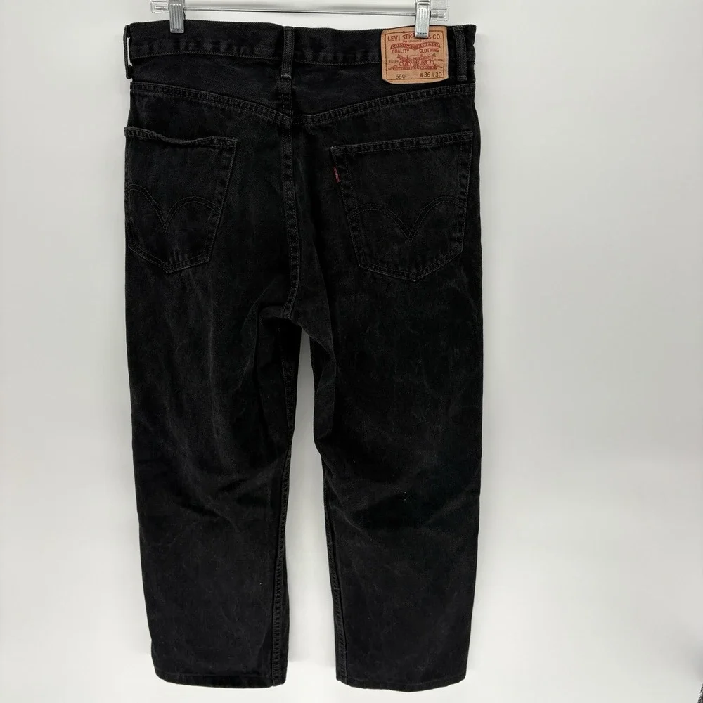 Vintage‎ Levis 550 Faded Black Relaxed Fit Jeans Y2K Punk Men 36X30 (34X26.5)